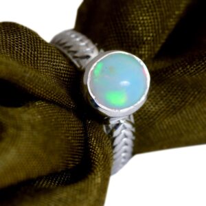 3.50 Carat Natural Finest Fire Ethiopian Opal Gemstone 925 Sterling Silver Handmade Women Ring