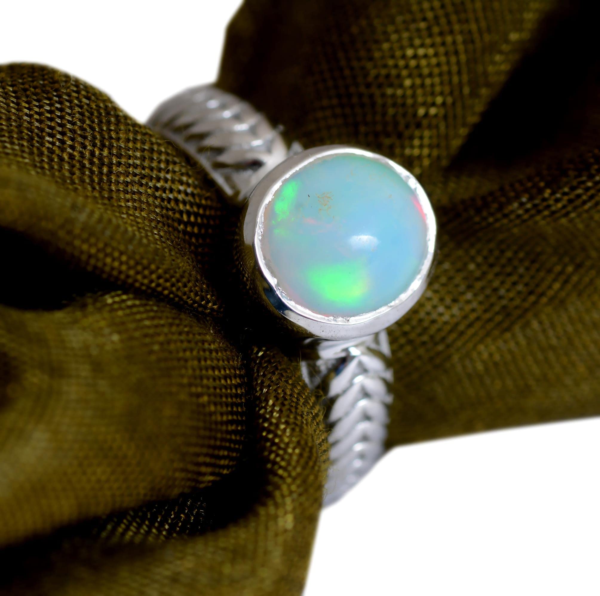 3.50 Carat Natural Finest Fire Ethiopian Opal Gemstone 925 Sterling Silver Handmade Women Ring