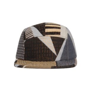 Hatphile Geo Pattern 5 Panel Hat Camper Camp Cap (as1, Numeric, Numeric_7_and_1_Quarter, Numeric_7_and_3_eighths, Random Patch Beige, Large)