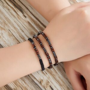 Morse Code Bracelet,Vintage Promise Distance Friendship Bracelets Hand Made Beads String Rope Bracelet for Women Men Friend Couples(Fuck Off)(4PCS)