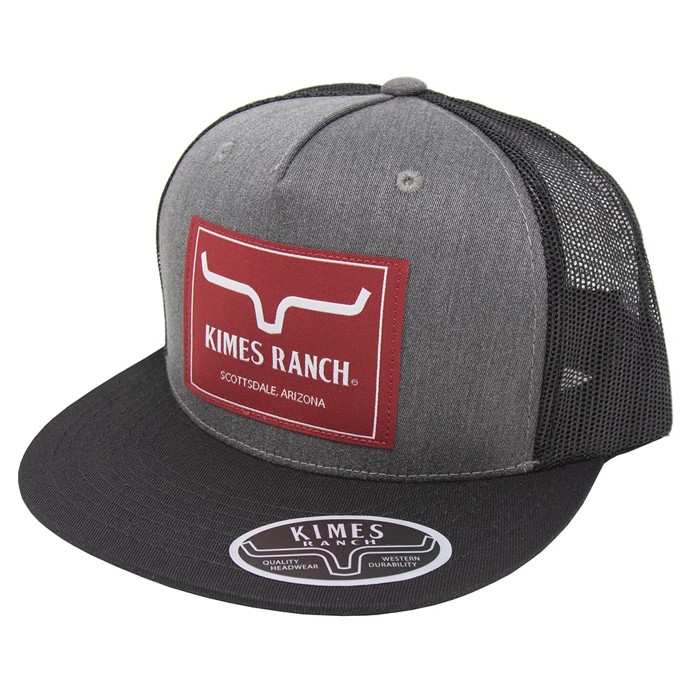 Kimes Ranch Unisex Blaster Trucker 5-Panel Mesh Back Adjustable Snapback Hat/Charcoal Heather