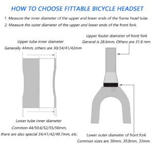 ALEOED Bike Fork Headset, 34mm Bicycle Bearing Headset CNC High Precision Machining Aluminum Alloy Accessory