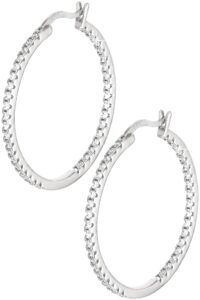 luxstra cz gold hoop earrings,solid 925 sterling silver post,cubic zirconia pave hoop earrings,18k yellow, rose, white gold filled hoop earrings,15, 20, 30mm, gold hoops christmas, cubic zirconia