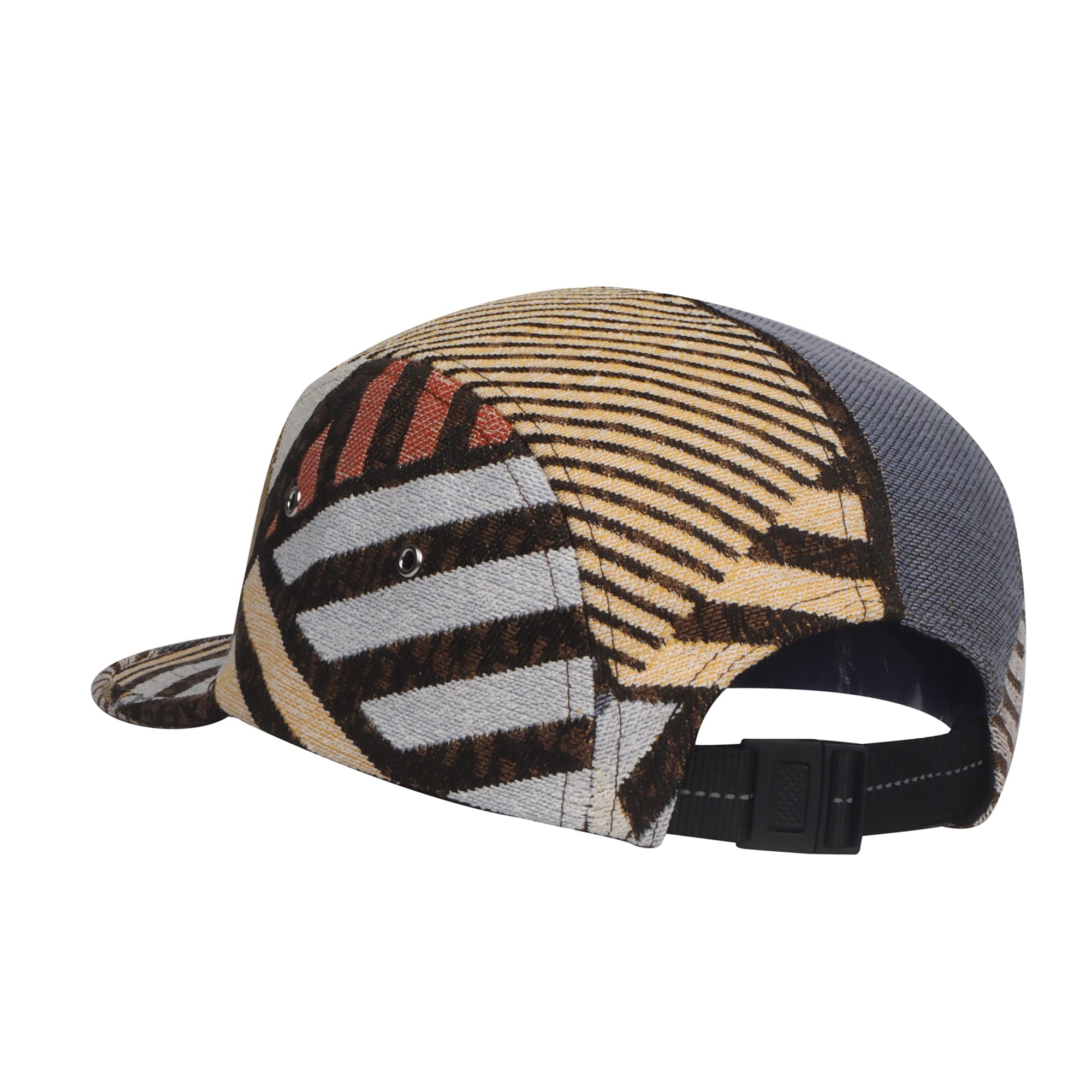 Hatphile Geo Pattern 5 Panel Hat Camper Camp Cap (as1, Numeric, Numeric_7_and_1_Quarter, Numeric_7_and_3_eighths, Random Patch Beige, Large)