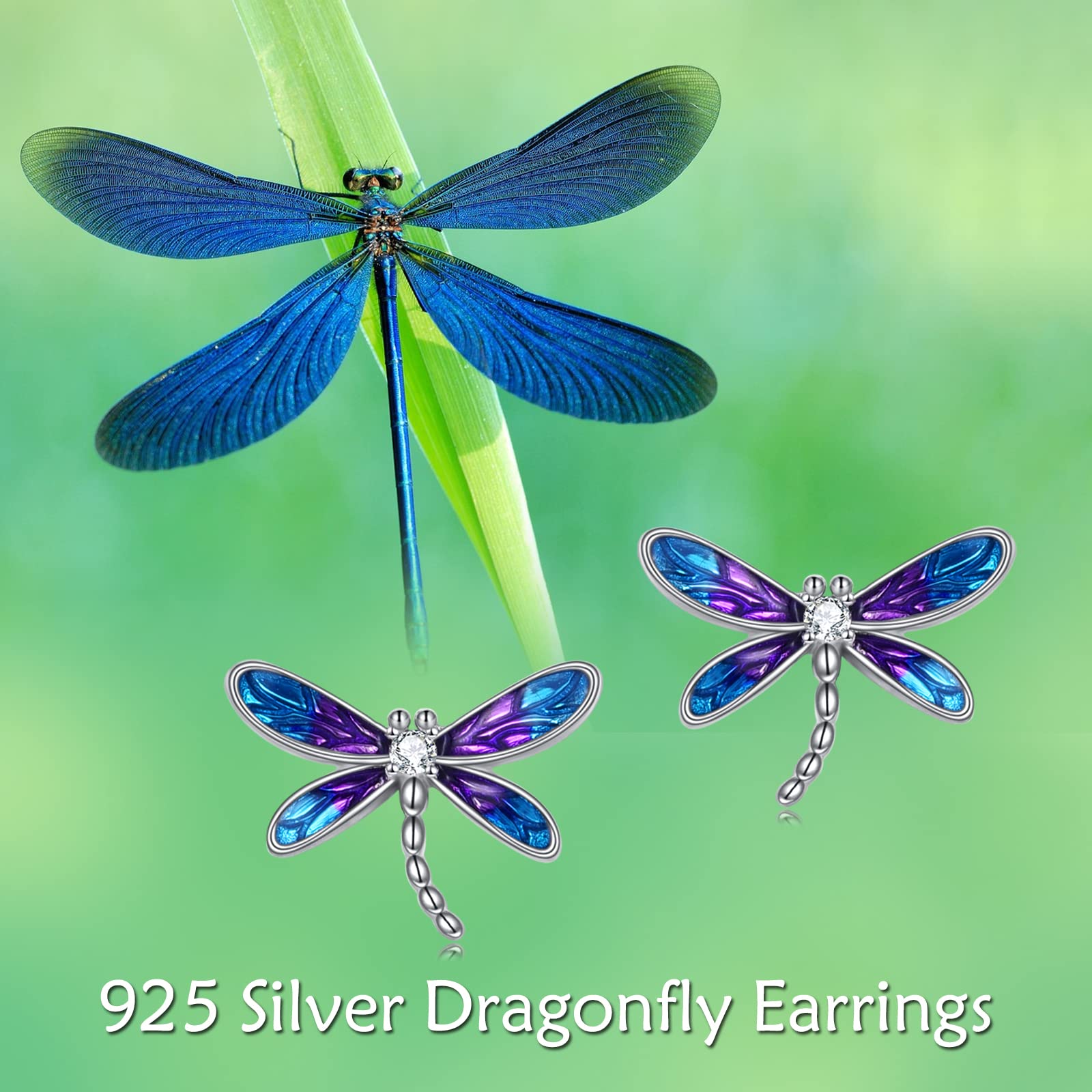 Dragonfly Earrings Gifts for Women 925 Sterling Silver Dragonfly Stud Earrings Jewelry Gifts