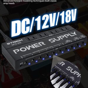 STRICH SPS-20 Guitar Power Supply 10 Isolated DC Output for 9V/12V/18V Effect Pedal