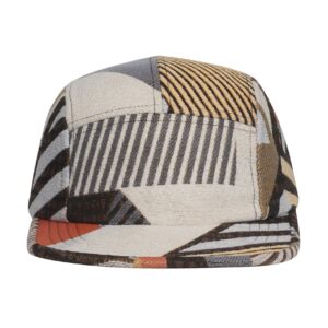 Hatphile Geo Pattern 5 Panel Hat Camper Camp Cap (as1, Numeric, Numeric_7_and_1_Quarter, Numeric_7_and_3_eighths, Random Patch Beige, Large)