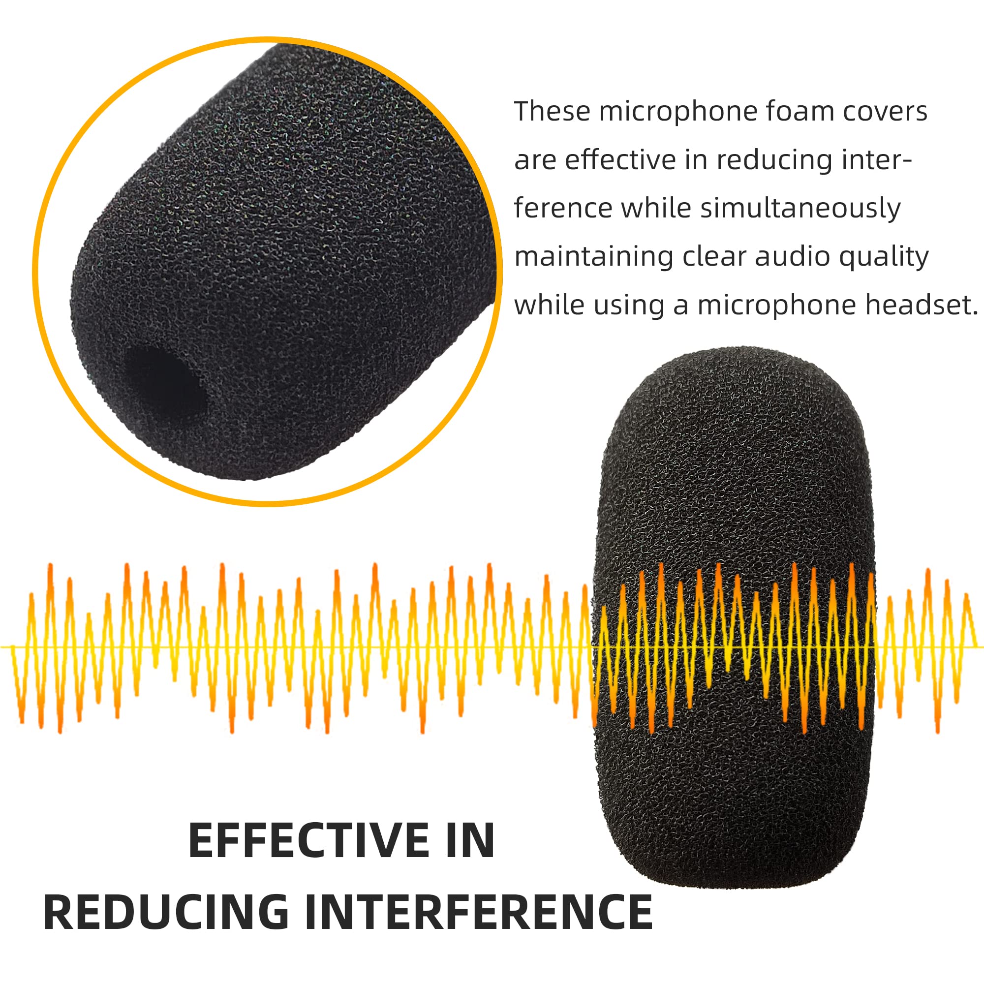 10 Pack Mini Small Size Foam Windscreen for Headset Microphone, High Density Foam Mic Covers for Headset Protection for Lavalier and Lapel Mic