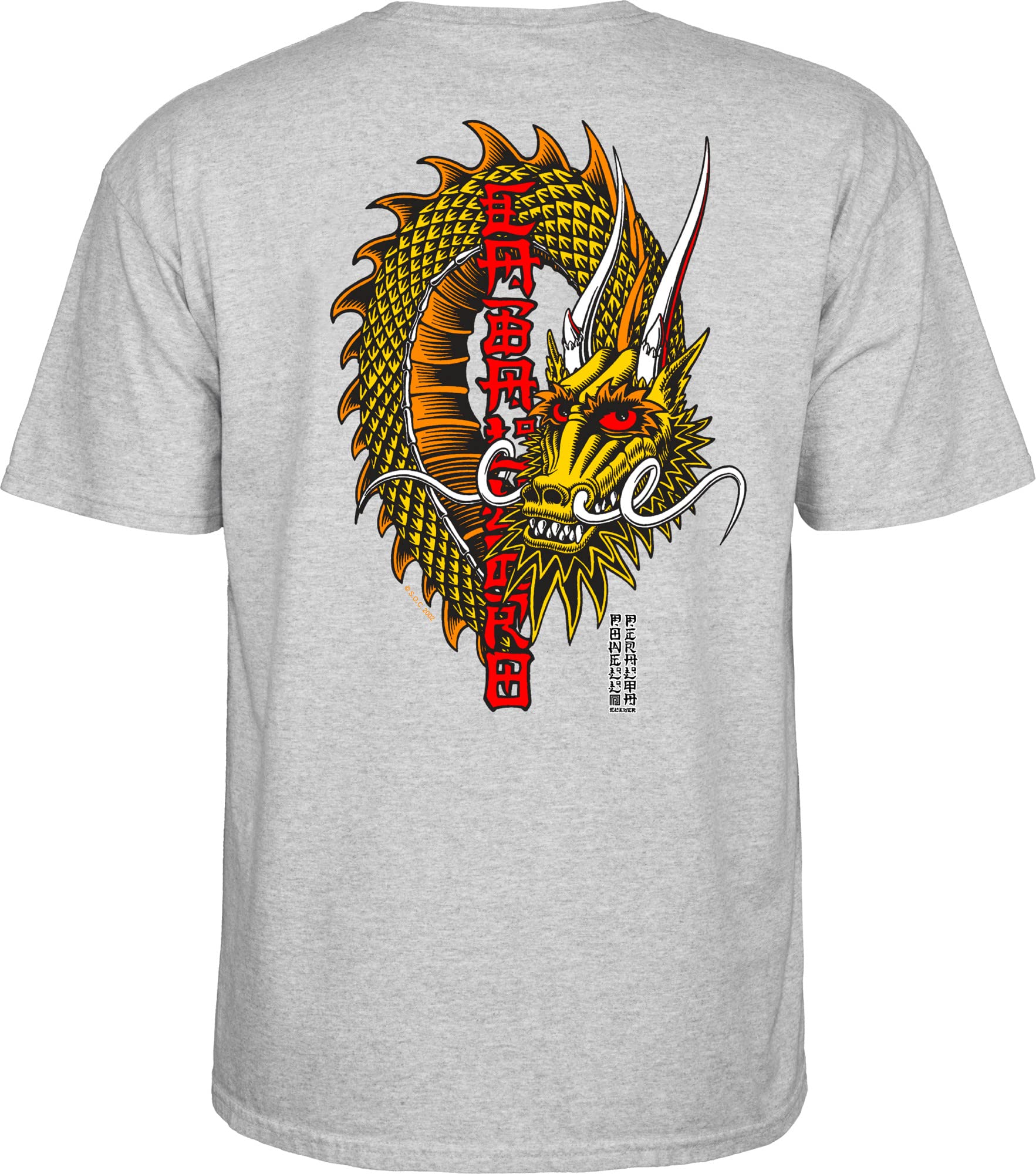 Powell Peralta Steve Caballero Ban This Dragon T-Shirt, Sport Gray, Extra Large