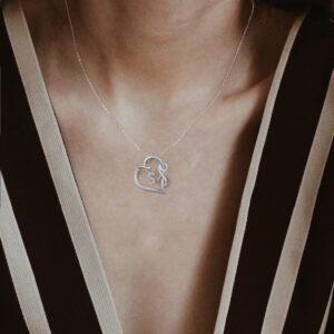 925 Sterling Silver Heart Necklaces for Women, Silver Infinity Necklace Anniversary Birthday Christmas Gifts for Women Mom Wife Girlfriend Ideas Womens Jewelry Initial V Necklace Valentine's Day Gifts