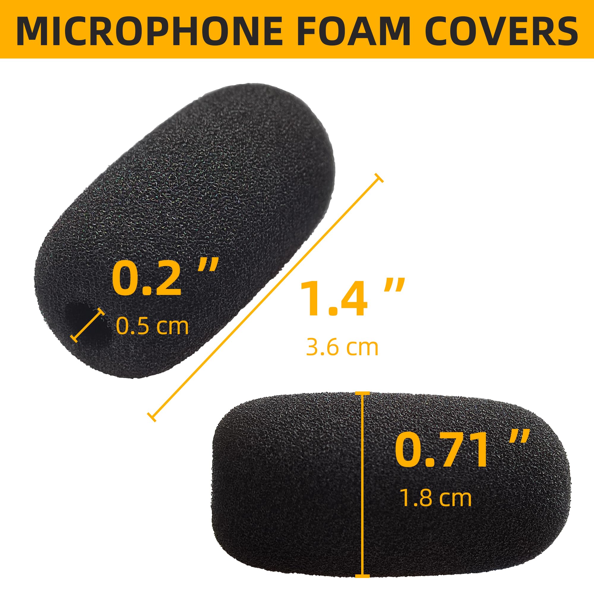 10 Pack Mini Small Size Foam Windscreen for Headset Microphone, High Density Foam Mic Covers for Headset Protection for Lavalier and Lapel Mic