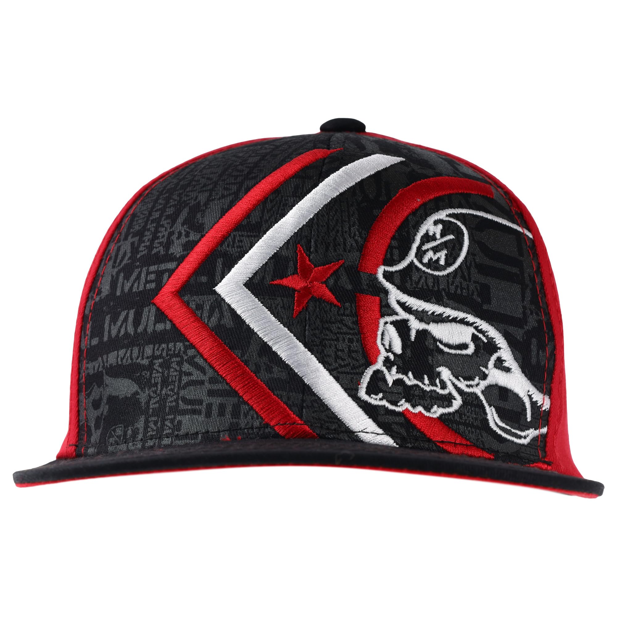 Metal Mulisha Men's Ghost Flex HAT, Black Red, L/XL