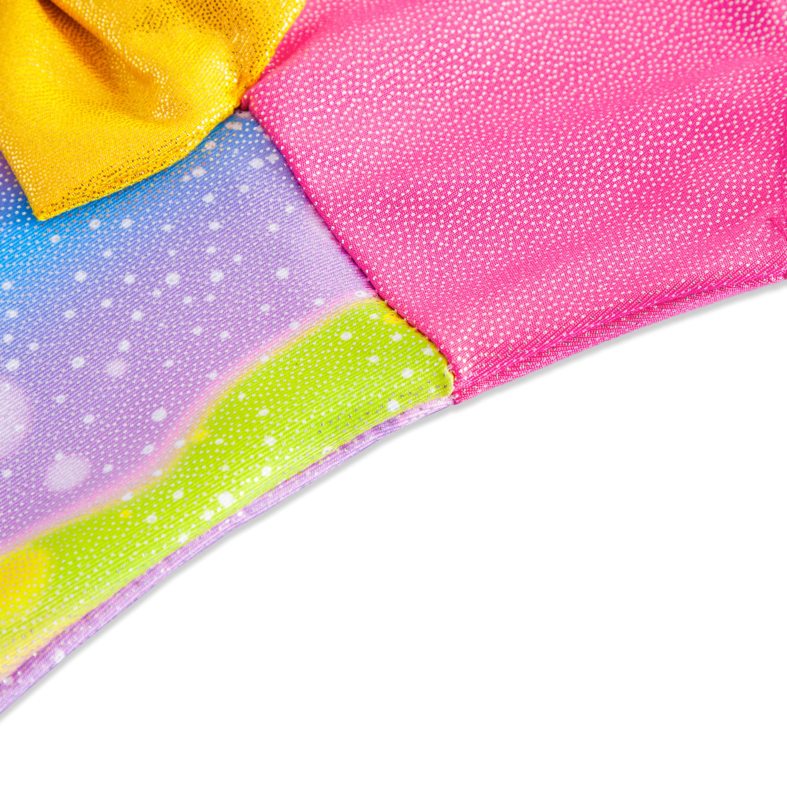 HOZIY 4t 5t Girls Gymnastics Leotards with Shorts for Toddler Girls Kids Rainbow Bow Hot Pink Tumbling Outfits Dance Clothing Clothes Apparel Colorful Multicolored Bodysuits