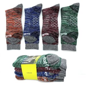 bataidis Hiking socks with Full Cushioned,Thicker,Warmer and more Breathable Men's Outdoor Hiking Running Socks 4 Pairs of Crew Socks for Men.Size in Large