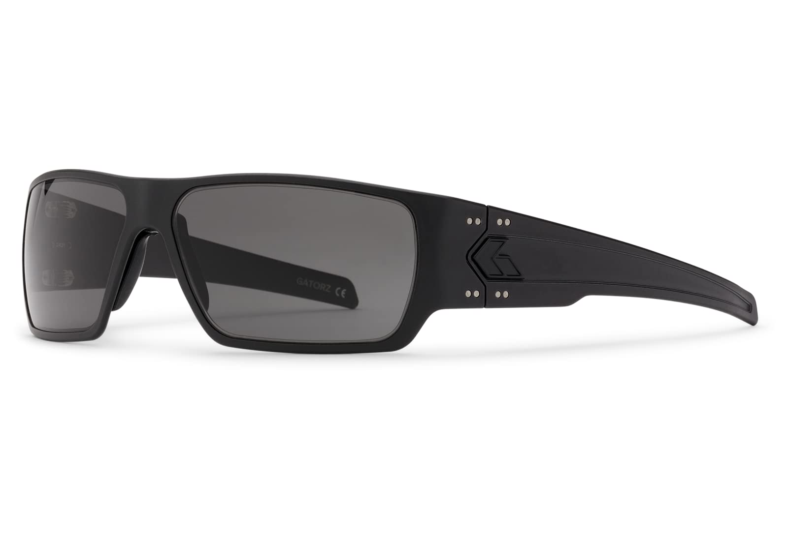 Gatorz Eyewear Specter Sunglasses - Black Aluminum Frame with Blackout Logo Smoked Digitally Optimized Polarized Lens