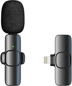 jisile wireless microphone for iphone ipad, professional wireless lavalier microphone for video recording, clip on lapel mic for podcast/youtube/interview/vlog/presentation/facebook live