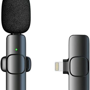 Jisile Wireless Microphone for iPhone iPad, Professional Wireless Lavalier Microphone for Video Recording, Clip On Lapel Mic for Podcast/YouTube/Interview/Vlog/Presentation/Facebook Live