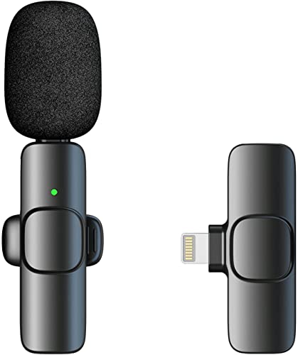 Jisile Wireless Microphone for iPhone iPad, Professional Wireless Lavalier Microphone for Video Recording, Clip On Lapel Mic for Podcast/YouTube/Interview/Vlog/Presentation/Facebook Live