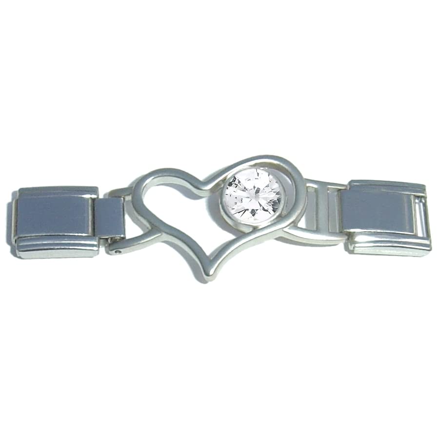 NewCharms April Heart Connector Italian Charm Set