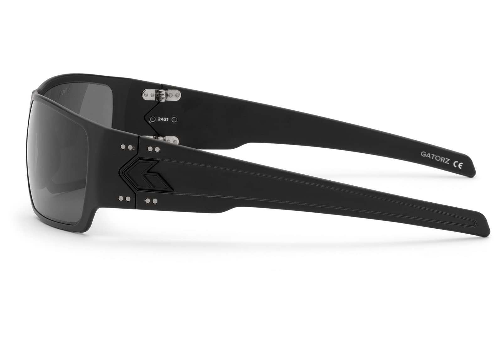 Gatorz Eyewear Specter Sunglasses - Black Aluminum Frame with Blackout Logo Smoked Digitally Optimized Polarized Lens