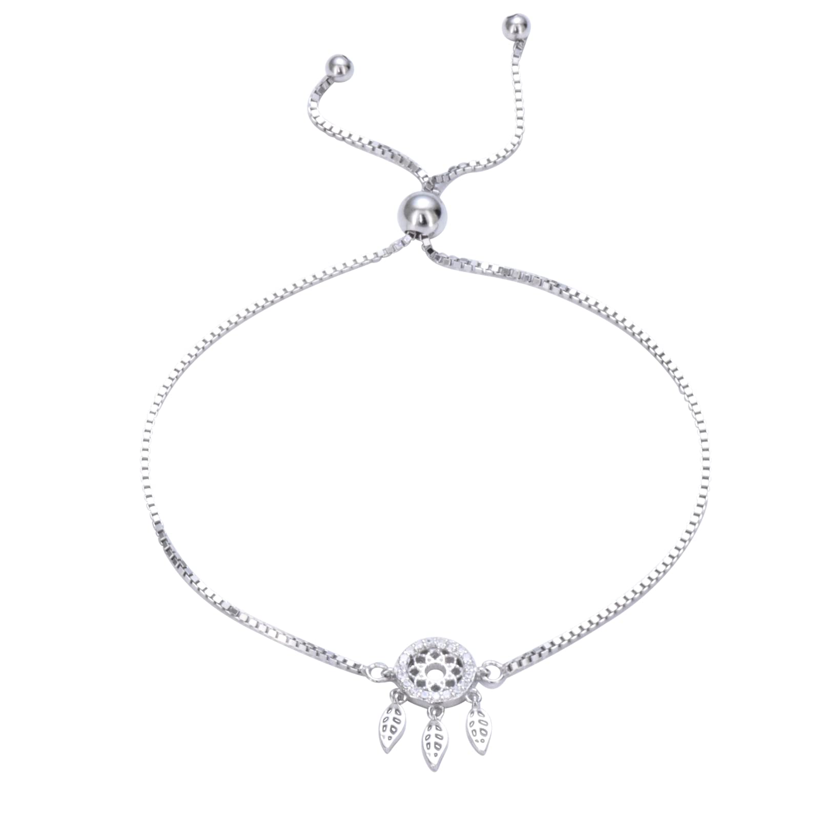 WKLQLQ Dream Catcher Bracelet Feather Bracelet 925 Sterling Silver Size Stretchable Suitable as a Gift for Women and