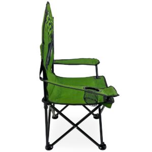 Black Sierra Camping Chair for Kids Ages 3-10, Children's Beach Chair with Cup Holder, Folding Child Lawn Chair with Carry Bag, Portable Chair for Travel Supports 150 Lbs.