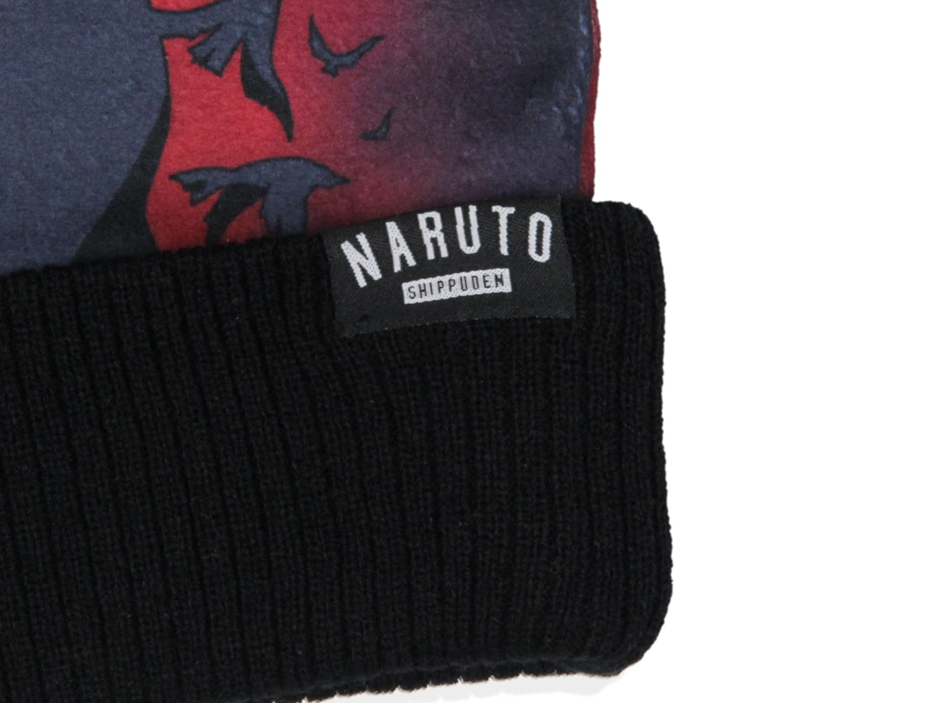 Bioworld Naruto Shippuden Itachi Akatsuki Shinobi Organization Cuffed Pom Beanie Hat Black