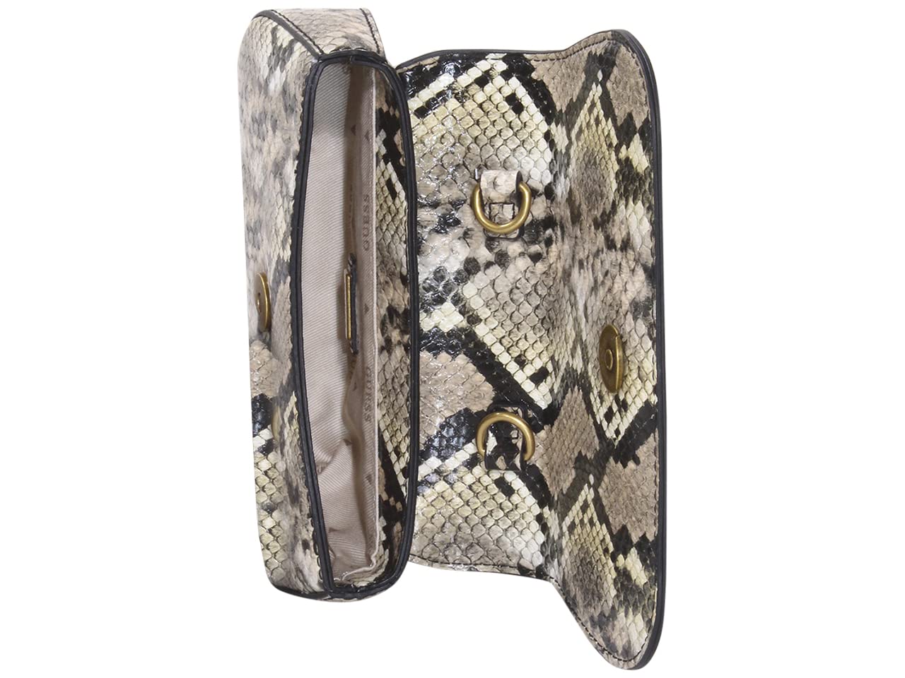 GUESS Nell Micro Mini Flap, Natural Python