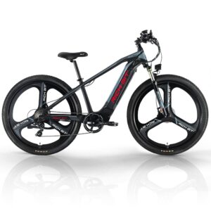 eECO-FLYING Electric Bikes for Adults,29inch Fat Tire electric mountain bicycle,500w 48v hidden in The frame Removable Battery E Bike (Black+Yellow logo)