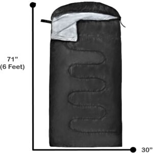 10 Pack Sleeping Bags for Adults Cold Weather Bulk for Homeless People, 4 Seasons Warm or Cold Lightweight Indoor Outdoor Backpacking, Camping (All Black Pack)