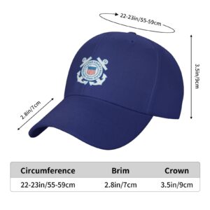 LIICHEES Mark of The U.S. Coast Guard Baseball Cap for Men Women Casual Duck Tongue Hat Casquette Blue