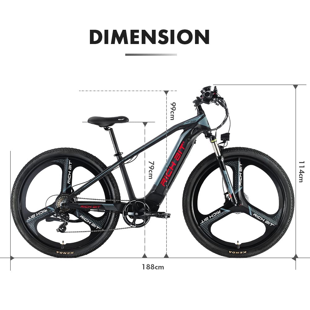 eECO-FLYING Electric Bikes for Adults,29inch Fat Tire electric mountain bicycle,500w 48v hidden in The frame Removable Battery E Bike (Black+Yellow logo)