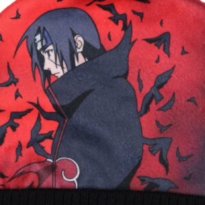 Bioworld Naruto Shippuden Itachi Akatsuki Shinobi Organization Cuffed Pom Beanie Hat Black