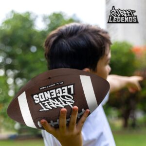 Street Legends Youth Football for Kids: Size 7 Rubber Football for Training, Practicing, Recreational Play- Kids Football (Brown/White)