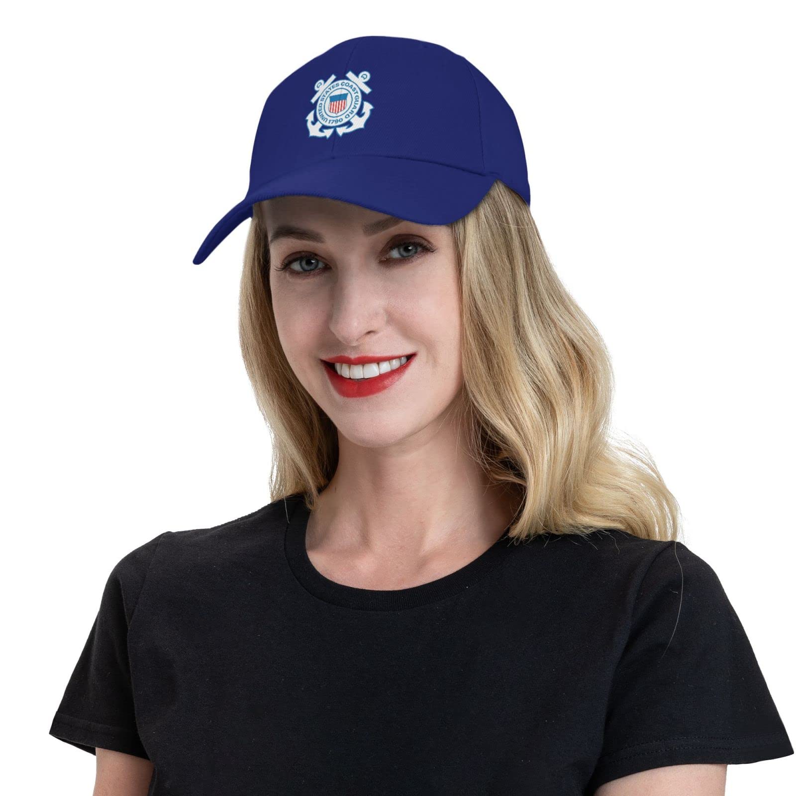 LIICHEES Mark of The U.S. Coast Guard Baseball Cap for Men Women Casual Duck Tongue Hat Casquette Blue