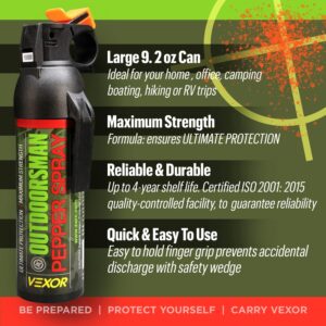 VEXOR® Outdoorsman 9.2 oz. Pepper Spray 25-foot range for Ultimate Protection from Zarc™