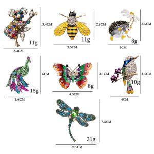 Women Brooch Set Crystal Pin Christmas Gifts Stocking Stuffers Vintage Animal Insect Elegant Flower Pins Brooches Bulk for Women Girls Set-D