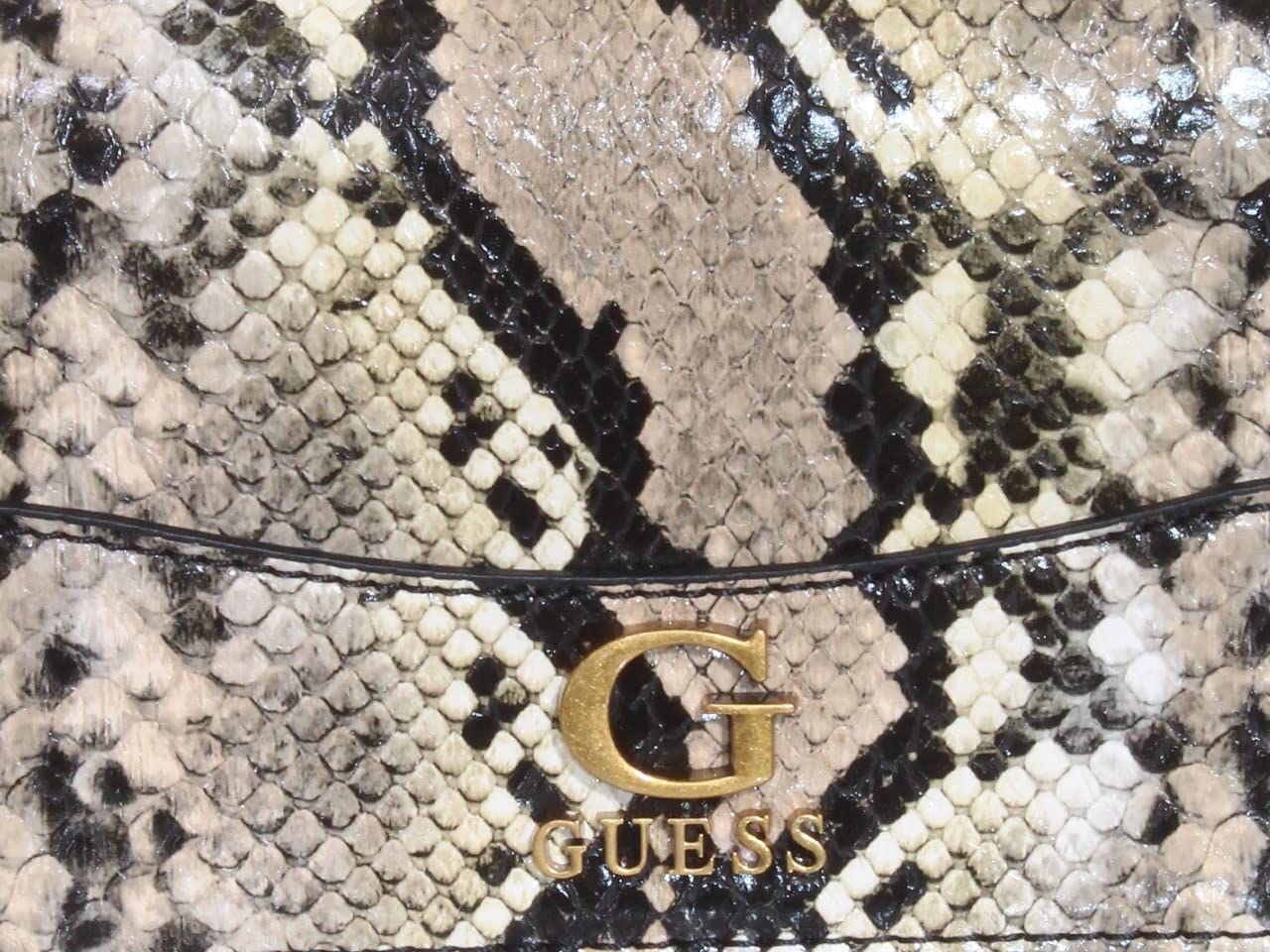 GUESS Nell Micro Mini Flap, Natural Python