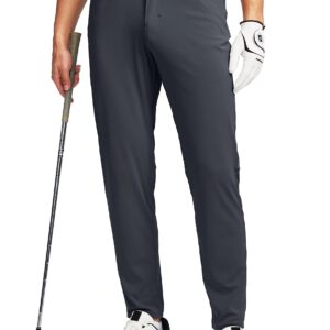 G Gradual Men's Stretch Golf Pants with 6 Pockets Slim Fit Dress Pants for Men Travel Casual Work (Dark Grey, XL)