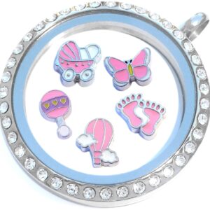 NewCharms April Heart Connector Italian Charm Set