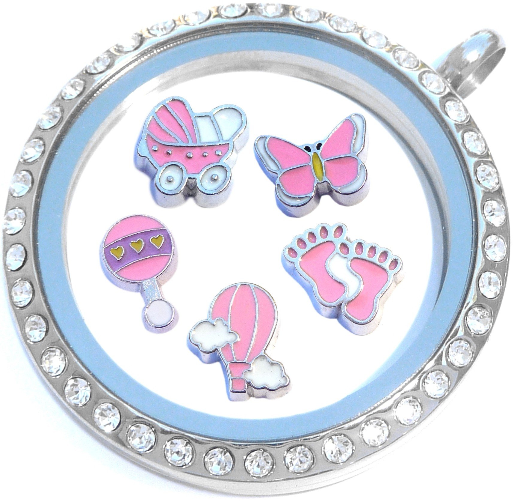 NewCharms April Heart Connector Italian Charm Set