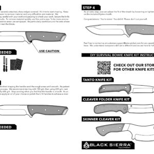 Black Sierra Survival Bowie Knife Building Kit - Hunting Knife with Sheath, DIY Stainless Steel Fixed Blade Full Tang Camping Knife comes with Kydex Sheath, Gift Idea