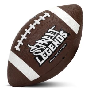 street legends youth football for kids: size 7 rubber football for training, practicing, recreational play- kids football (brown/white)