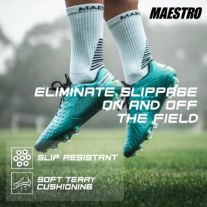 Maestro Grip Socks – Anti-Slip Socks for Men and Women – Soccer, Football, Basketball, Hockey Non-Slip Socks (as1, alpha, l, regular, regular, White)