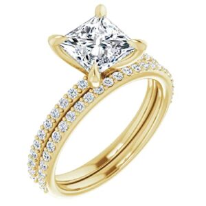 10k solid yellow gold handmade engagement rings 3.0 ct princess cut moissanite diamond solitaire wedding/bridal ring set for women/her propose ring (10)