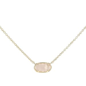 Kendra Scott® Grayson Stone Pendant Necklace – Brass Construction – 14K Gold Plating – Lobster Clasp Gold Rose Quartz One Size One Size