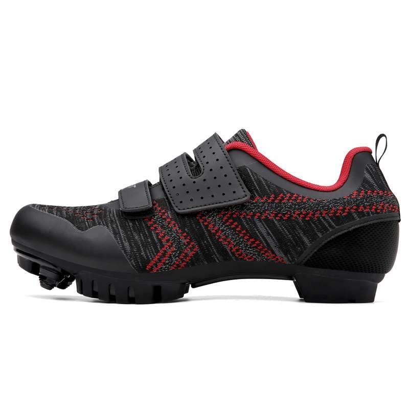 Ksloutdoor Unisex Outdoor Sports Cycling Shoes MTB/Mountain Men's Bike Shoes SPD Women's Compatible 2-Bolt Red Size 8/10.5