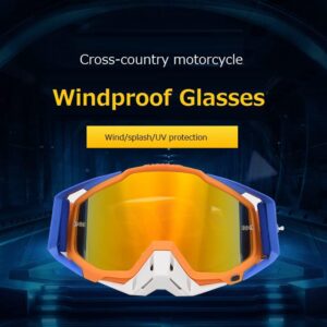 Wind Dust Anti UV Off-road Glasses,Ski Motorcycle Cross-country Sports Riding Glasses,Durable Portable for Outdoor Sports (black)