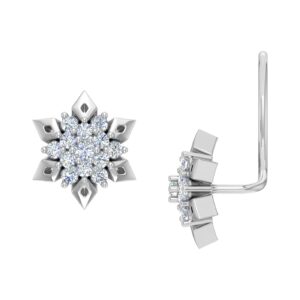 FINEROCK 0.06 Carat Diamond Nose Pin in 14K White Gold