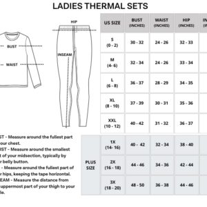 2 Pack: Womens Thermal Underwear Set Thermal Underwear for Women Fleece Lined Legging Long Johns Skiing Warm Apparel - Set 7, M